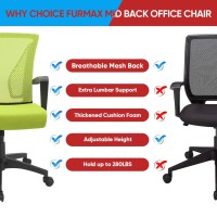 Furmax Office Chair Mid Back Swivel Lumbar Support Desk Chair, Computer Ergonomic Mesh Chair With Armrest (Cyan)