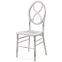 Commercial Seating Products Sandglass Lime White Wood Chairs, 1-Pack