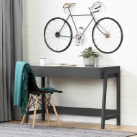 Liney Secretary Desk  Charcoal Gray