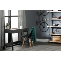 Liney Secretary Desk  Charcoal Gray