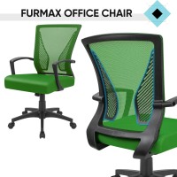 Furmax Office Chair Mid Back Swivel Lumbar Support Desk Chair  Computer Ergonomic Mesh Chair With Armrest (Green)