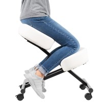 Dragonn By Vivo Ergonomic Kneeling Chair Adjustable Stool For Home And Office Improve Your Posture With An Angled Seat Thic