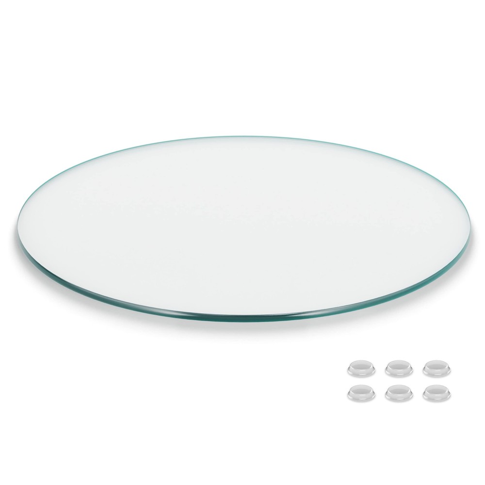 Better Bevel 48 Inch Round Glass Table Top Tempered Glass Protector Antislip Padsbumpers Coffee Dining Table