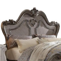 Queen Size Wooden Bed with Cabrio legs and Crown Molding, Silver