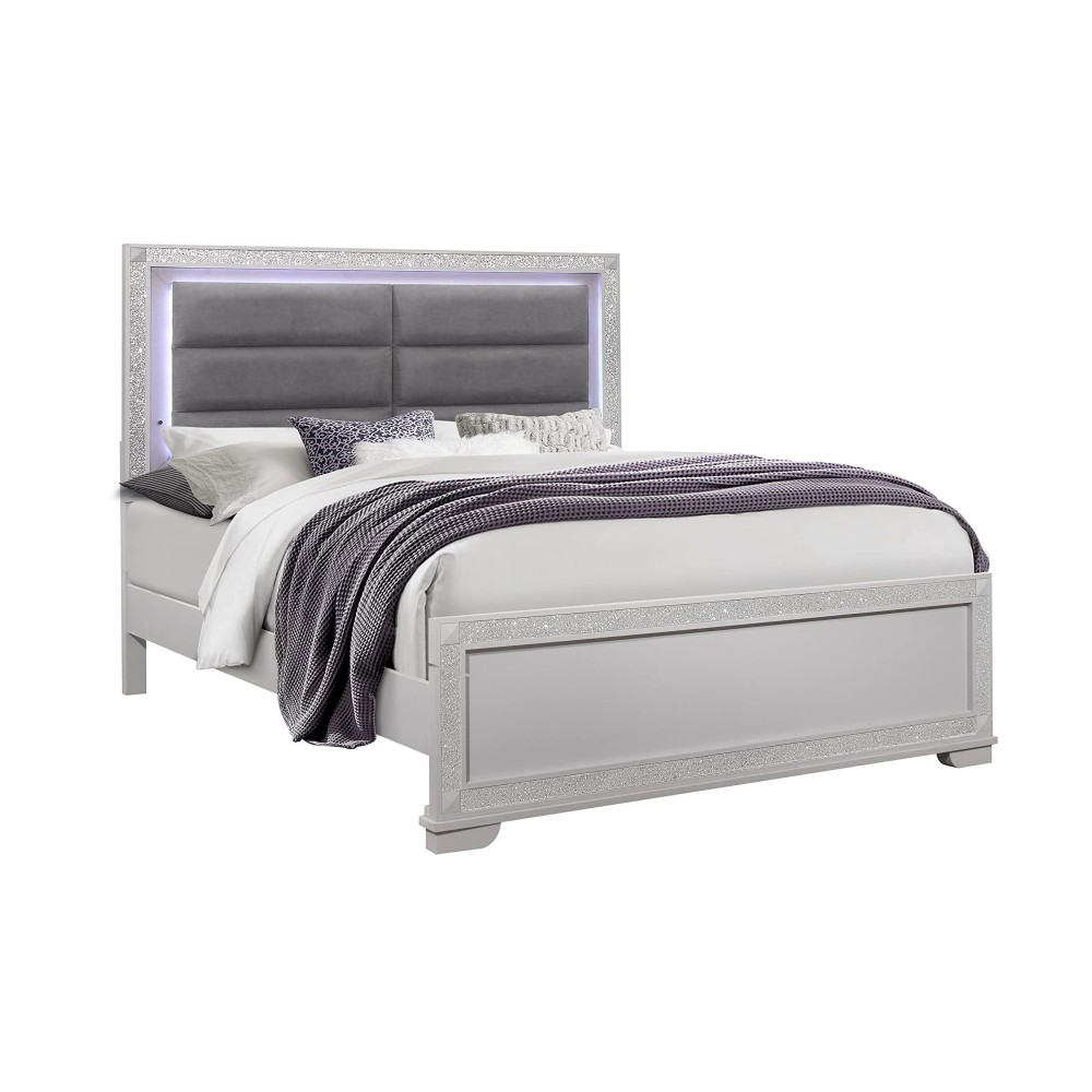 Global Furniture Usa Standard Bed, King, Silver