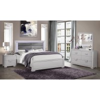 Global Furniture Usa Standard Bed, King, Silver