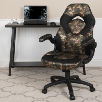 X10 Gaming Chair Racing Office Ergonomic Computer Pc Adjustable Swivel Chair With Flip-Up Arms, Camouflage/Black Leathersoft