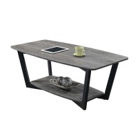 Convenience Concepts Graystone Coffee Table Weathered Gray Black Frame