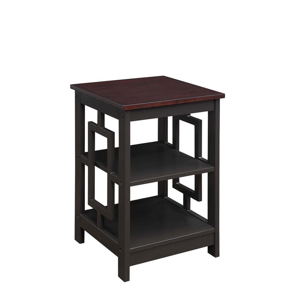 Convenience Concepts Town Square End Table With Shelves Espresso