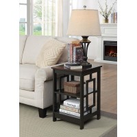 Convenience Concepts Town Square End Table With Shelves Espresso