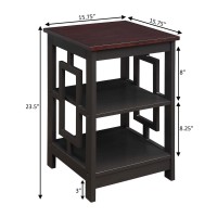 Convenience Concepts Town Square End Table With Shelves Espresso