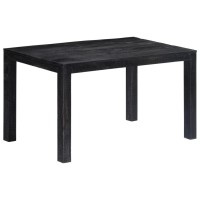 vidaXL Solid Mango Wood Dining Table Dining Room Kitchen Dinner Desk Table Stand Furniture Black 55.1x31.5x30