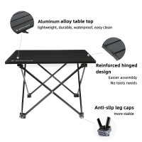 Rock Cloud Portable Camping Table Ultralight Aluminum Folding Beach Table Camp For Camping Hiking Backpacking Outdoor Picnic, Black