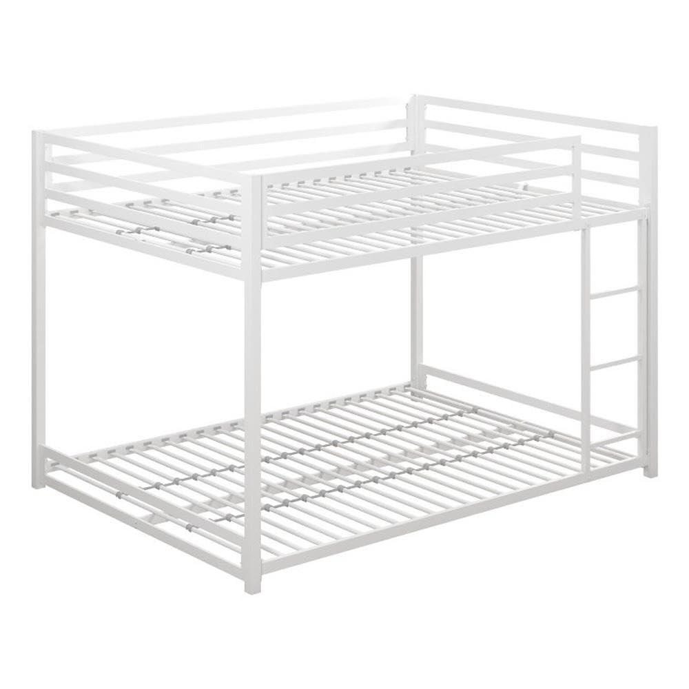 Dhp Miles Low Metal Bunk Bed Frame For Kids With Builtin Ladder High Guardrail And Metal Slats Floor Bed Bottom Bunk No Box