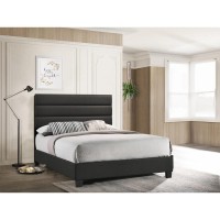 Full Panel Upholstered Bed - Dark Grey Linen