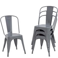 Fdw Dining Chairs Set Of 4 Indoor Outdoor Chairs Patio Chairs Furniture Kitchen Metal Chairs 18 Inch Seat Height 330Lbs Weight C