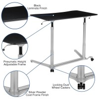 Sit-Down, Stand-Up Black Computer Ergonomic Desk with 37.375W Top (Adjustable Range 29 - 40.75)