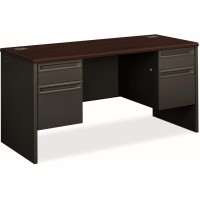 Hon 38000 H38852 Pedestal Credenza 60 X 24 X 295 4 X Box File Drawers Double Pedestal Waterfall Edge Finish Charc