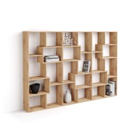 Mobili Fiver, Iacopo M Bookcase (63.31 X 93.07 In), Rustic Oak, Storage Bookcase, Modern Bookshelf For Living Room, Office, Italian Furniture