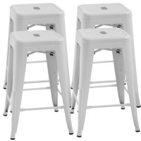 Fdw Metal Bar Stools Set Of 4 Counter Height Barstool Stackable Barstools 24 Inch 30 Inch Indoor Outdoor Patio Bar Stool Home Ki