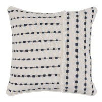 Kosas Home Kassia Embroidered 100 Linen 20 Throw Pillow Blue