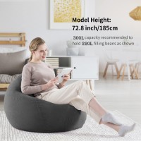 Nobildonna 3 Ft Bean Bag Chair Cover No Filler For Adults And Kids 300L Extra Large Stuffed Animal Storage Bean Bag Washable