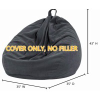 Nobildonna 3 Ft Bean Bag Chair Cover No Filler For Adults And Kids 300L Extra Large Stuffed Animal Storage Bean Bag Washable