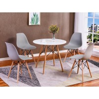 Best Master Furniture Mickey 5 Piece Modern Plastic Dining Set in Gray