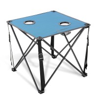 Arrowhead Outdoor 26 (66Cm) Heavy-Duty Portable Camping Folding Table, 2 Cup Holders, Compact, Square, Carrying Case Included, Steel Frame, High-Grade 600D Canvas, Usa-Based Support