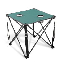 Arrowhead Outdoor 26 (66Cm) Heavy-Duty Portable Camping Folding Table, 2 Cup Holders, Compact, Square, Carrying Case Included, Steel Frame, High-Grade 600D Canvas, Usa-Based Support