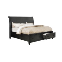 Sleigh California King Bed in Rustic Grey