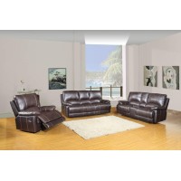 Homeroots Leather 76 X 40 X 41 Modern Brown Sofa Set With Console Loveseat