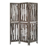 Homeroots 53 X 3 X 71 Weathered Brown Wood Wrightwood Screen