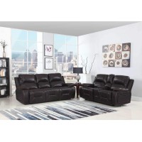 Homeroots 89 X 40 X 40 Modern Brown Leather Sofa And Loveseat