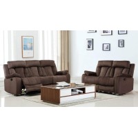 Homeroots Fabric 84 X 38 X 40 Modern Brown Leather Sofa And Loveseat