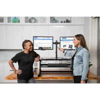 Rocelco 40 Large Height Adjustable Standing Desk Converter with Dual Monitor Mount BUNDLE Quick Sit Stand Up Computer Worksta