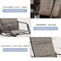 Lokatse Home Outdoor Patio Dining Chair Swivel Sling Rocker Set With Steel Metal Frame (Set Of 2), Grey