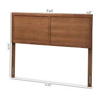 Baxton Studio Raya Full Wood Headboard, 55.9-Inch W X 0.9-Inch D X 58.3-Inch H, Ash Walnut (156-9419-Hit)