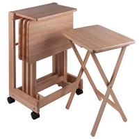 Winsome Brienda Snack Table, Natural, 19.13 in x 14.17 in x 32.2 in