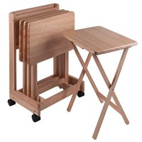 Winsome Brienda Snack Table, Natural, 19.13 in x 14.17 in x 32.2 in