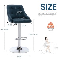 Brage Living Swivel Bar Stool With Back Adjustable Fabric Tufted Barstool Upholstered Counter Height Airlift Bar Chair For Kit