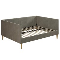 Dhp Franklin Mid Century Upholstered, Full Size, Gray Velvet Daybed,