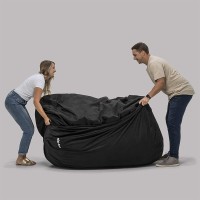 Big Joe Fuf Xl Foam Filled Bean Bag Chair With Removable Cover Black Lenox Durable Woven Polyester 5 Feet Giant