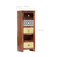 vidaXL Cabinet, Console Cabinet with Drawers, Storage Entry Table Hallway Cabinet for Home Living Room Bedroom, Solid Wood Sheesham