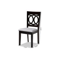 Baxton Studio Lenoir Fabric And Wood Dining Chairs In Gray And Brown (Set Of 4)