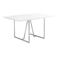 30 Particle Board Hollow Core Mdf And Chrome Metal Dining Table