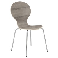 Homeroots Four 34 Dark Taupe Mdf Dining Chairs With Chrome Legs