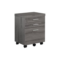 Homeroots Office 1775-Inch X 1825-Inch X 2525-Inch Dark Taupe, Black, Particle Board, 3 Drawers - Filing Cabinet