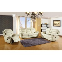 Homeroots Leather 75 X 40 X 44 Modern Beige Sofa Set With Console Loveseat