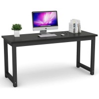 Tribesigns Computer Desk 63 Inch Large Office Desk Study Writing Table For Home Office Easy Assemble White Gold